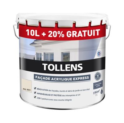 Peinture extérieure façade Tollens express ton pierre 10L+ 20% gratuit