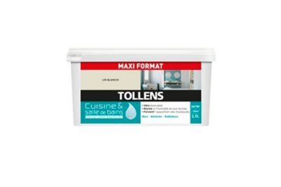 Peinture cuisine et salle de bains Tollens lin blanchi satin 2L5