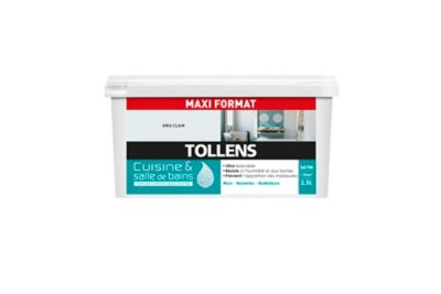 Peinture cuisine et salle de bains Tollens gris clair satin 2L5