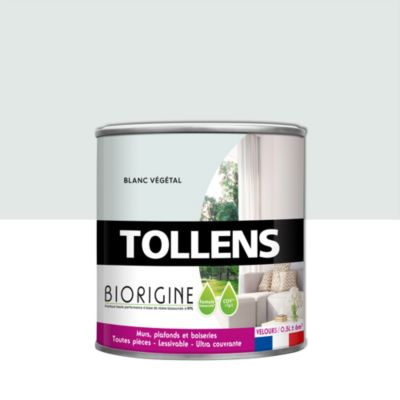 Peinture murs et plafonds Biorigine Tollens velours blanc végétal 0,5L