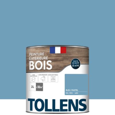 Peinture extérieure bois Tollens satin bleu pastel 2L