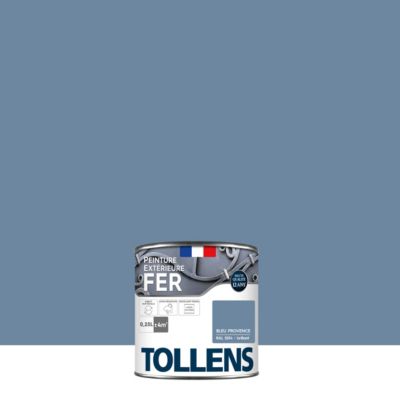 Peinture extérieure fer Tollens brillant bleu provence 250ml