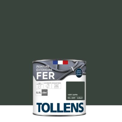 Peinture extérieure fer Tollens brillant vert sapin 500ml