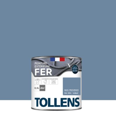 Peinture extérieure fer Tollens brillant bleu provence 500ml
