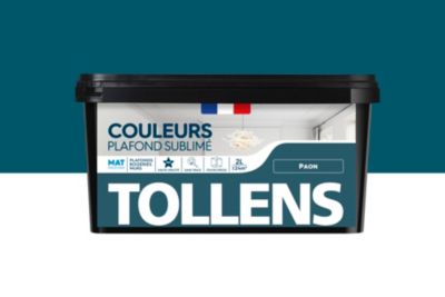 Peinture Plafond Sublimé Tollens mat bleu paon 2L