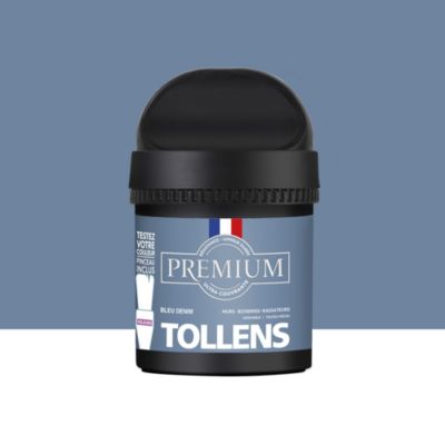 Peinture Tollens premium murs, boiseries et radiateurs bleu denim velours 50ml