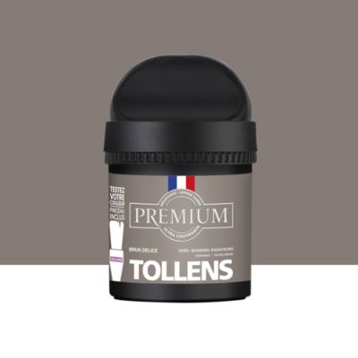 Peinture Tollens premium murs, boiseries et radiateurs marron brun delice velours 50ml