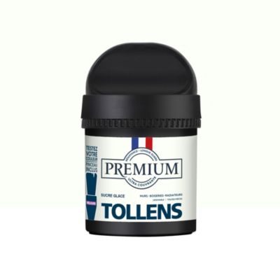 Peinture Tollens premium murs, boiseries et radiateurs blanc sucre glace velours 50ml