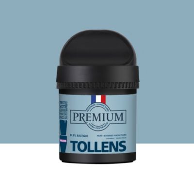 Peinture Tollens premium murs, boiseries et radiateurs bleu baltique velours 50ml