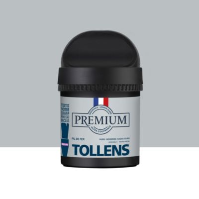 Peinture Tollens premium murs, boiseries et radiateurs gris fil de fer velours 50ml