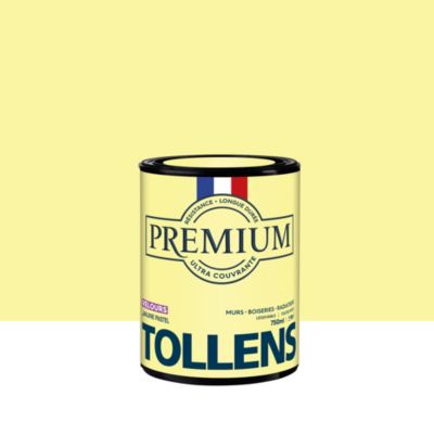 Peinture Tollens premium murs, boiseries et radiateurs jaune pastel velours 750ml