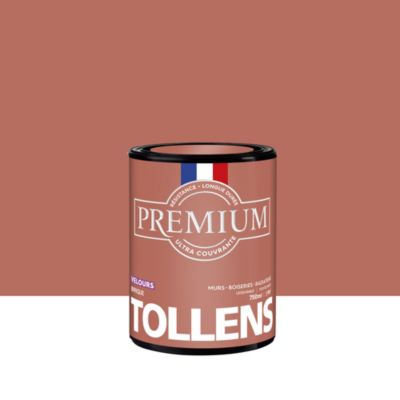 Peinture Tollens premium murs, boiseries et radiateurs marron brique velours 750ml