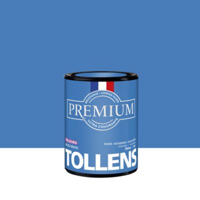 Peinture Tollens premium murs, boiseries et radiateurs bleu venitien velours 750ml