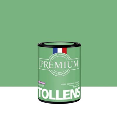 Peinture Tollens premium murs, boiseries et radiateurs vert d'été velours 750ml