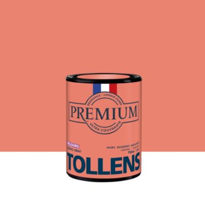 Peinture Tollens premium murs, boiseries et radiateurs rose corail vibrant velours 750ml