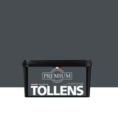 Peinture Tollens premium murs, boiseries et radiateurs gris ardoise velours 2,5L
