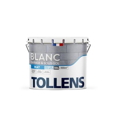 Peinture Tollens garage et sous-sol mat blanc 10L
