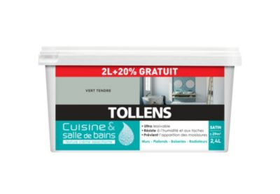 Peinture Cuisine et salle de bains Tollens vert tendre 2L+20%