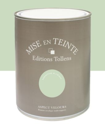 Peinture Tollens Mise en teinte murs, meubles et boiseries vert menthe à l'eau 1L
