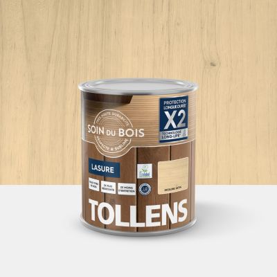 Lasure soin du bois intérieur et extérieur Tollens satin transparent 1L