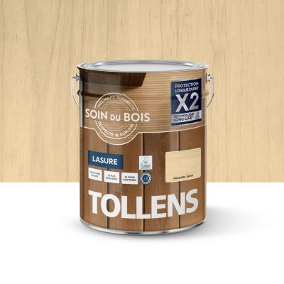 Lasure soin du bois intérieur et extérieur Tollens satin transparent 5L