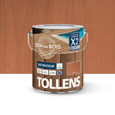 Saturateur soin du bois extérieur Tollens mat marron teck 2,5L