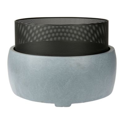 Brasero d'extérieur bas Moorea  foyer extérieur ciment/métal ?55 x h.37 5 cm