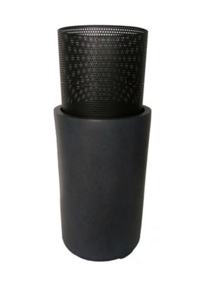 Brasero d'extérieur rond Chypre  foyer extérieur ciment/métal ?32 x h.74 5 cm