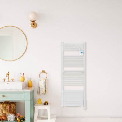 Sèche serviette électrique à inertie fluide Noirot Actibain 500W + soufflerie 1000W - Noirot