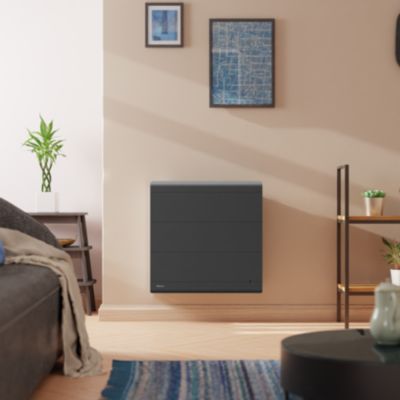 Radiateur électrique double coeur de chauffe Noirot Radiasoft 2 1000W horizontal gris - Noirot