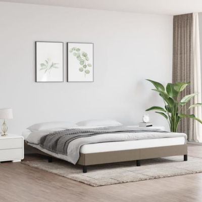 346732 vidaXL Cadre de lit Taupe 160x200 cm Tissu