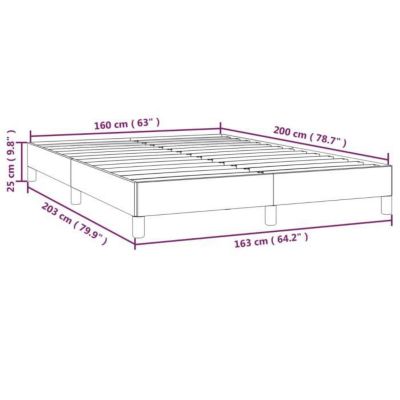 346732 vidaXL Cadre de lit Taupe 160x200 cm Tissu