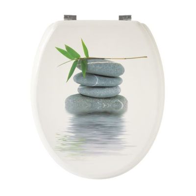 Gelco Abattant WC Galets Gris bois MDF charnieres chrome