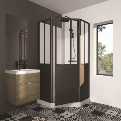 CABINE DE DOUCHE 100X100X220 STYLE INDUTRIEL - vue 2