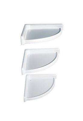 Étagère d'angle en plastique blanc First