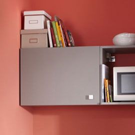 Meuble sur hotte 1 porte gris Simply