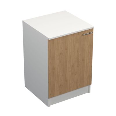 Meuble bas de cuisine avec plan de travail Primalight décor chêne l. 60 cm x H. 87,9 cm