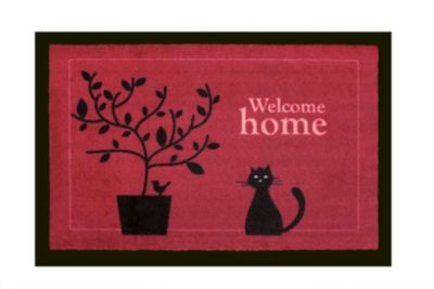 Paillasson intérieur rouge 40 x 60 cm Chat