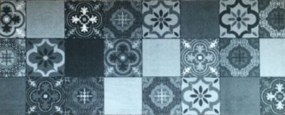 Tapis de cuisine imitation carreaux de ciment gris l.50 x L.120 cm