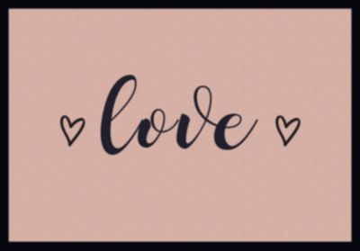 Tapis absorbant polyamide love rose L.60 x l.40 cm