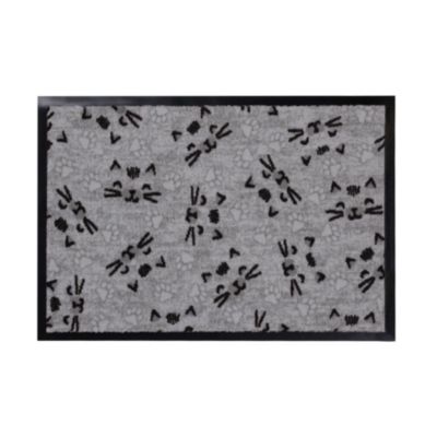 Tapis d'entrée polyamide imprimé chat L.60 x l.40 cm