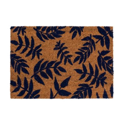 Tapis coco imprimé feuillage violet L.60 x l.40 cm