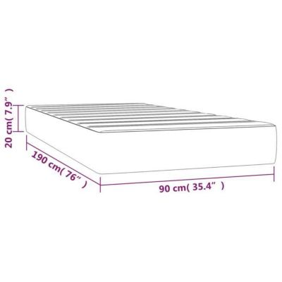 347707 vidaXL Matelas de lit à ressorts ensachés Cappuccino 90x190 cm epaisseur 20 cm