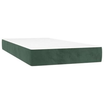 347751 vidaXL Matelas de lit à ressorts ensachés Vert foncé 100x200 cm epaisseur 20 cm