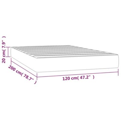 347756 vidaXL Matelas de lit à ressorts ensachés Noir 120x200x20 cm Tissu