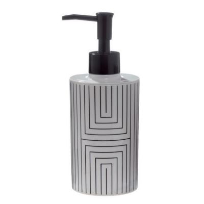 Distributeur De Savon - SPIRELLA - Graphic - En Polyrésine - 360ml - Noir et blanc
