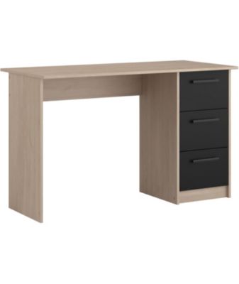 PARISOT Bureau droit 3 tiroirs Décor chêne 121 4 x P 55 x H 74.5 cm ESSENTIEL - vue 2