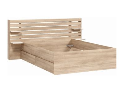 Lit 140 x 190/200 cm avec rangements - Coloris : Naturel - TENALIA II