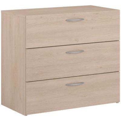 Commode EASY LIFE - 3 Tiroirs - Décor chene - L 78,2 x P 40,8 x H 69,3cm - PARISOT