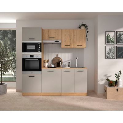 ALPAGA Cuisine complète Chêne silva / 200 x 6031 x 211 cm Avec colonne four et plan de travail GAMI - vue 2